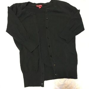 Black Merona Button-up 3/4 Sleeve Cardigan